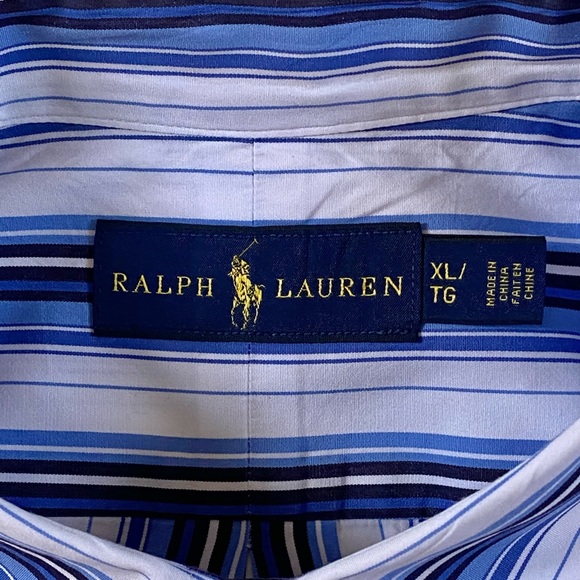 RALPH LAUREN 100% Cotton Stripe Men’s Shirt, Size XL - Picture 11 of 14